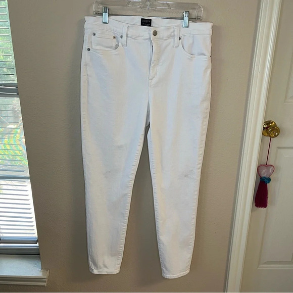 J Crew, 9'' MID-Rise white skinny jean in signature stretch, size 32. - Picture 4 of 6